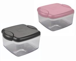 Pote Hermético Quadrado Com Trava Premium 1,3L Plastutti