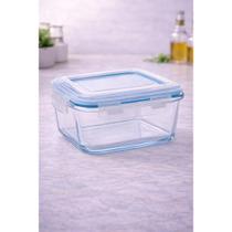 Pote Hermético Quadrado de Vidro 800ml com Tampa Plástica