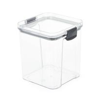 Pote Hermético Quadrado Transparente com Trava 1L Preto