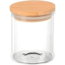 Pote Hermético Redondo de Vidro com Tampa de Bambu 110ml Pote Hermético Redondo de Vidro com Tampa de Bambu 110ml