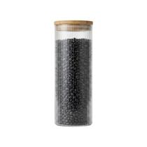 Pote Hermético Redondo de Vidro Tampa de Bambu 1,8 Litros