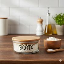 Pote Hermético Redondo Vidro (380 ml) Ricota Pote Hermético Redondo Vidro (380 ml) Ricota