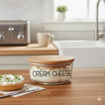 Pote Hermético Redondo Vidro (630 ml) Cream Cheese