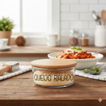 Pote Hermético Redondo Vidro (630 ml) Queijo Ralado Pote Hermético Redondo Vidro (630 ml) Queijo Ralado