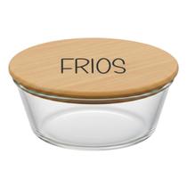 Pote Hermético Redondo Vidro e Tampa de Bambu (930 ml) Frios