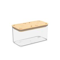 Pote Hermético Retangular Coza Modo Bambu 1,3 Litros Cristal Brinox - 40646/3009