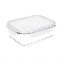 Pote Hermético Retangular de Vidro Lock&stock 1L para Cozinha com Tampa Vedada Brinox