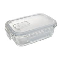 Pote hermético retangular em vidro com tampa 370ml Pote hermético retangular em vidro com tampa 370ml