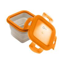 Pote Hermético Retrátil De Silicone Quadrado 9,5 CM Laranja - Oxford