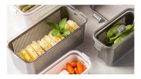 Pote Hermético Slim Com Cesto ,Tampa Etravas 1.360Ml Branco Pote Hermético Slim Com Cesto ,Tampa Etravas 1.360Ml Branco