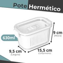 Pote Hermético Slim de Acrílico 630ml Com Drenagem e Tampa de Ventilação - Paramount