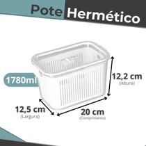 Pote Hermético Slim Multiuso 1780ml de Acrílico Para Geladeira Frutas, Vegetais, Verduras.