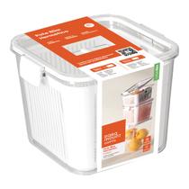 Pote Hermético Slim Multiuso 2030ml Branco com Válvula Armazenamento de Frutas, Verduras e Saladas