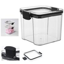Pote Hermetico Tampa com Trava 700ml Veda Conserva Armazenamento Acrilico Transparente Tempero Mantimento Alimento Cozinha Armario Multiuso Resistente Pote Hermetico Tampa com Trava 700ml Veda Conserva Armazenamento Acrilico Transparente Tempero Mantimento Alimento Cozinha Armario Multiuso Resistente