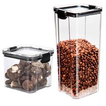 Pote Hermetico Tampa com Trava Vacuo Kit 2 Unidades Acrilico Veda Conserva Alimento Cozinha Multiuso Armario Empilhavel Utilidades Resistente