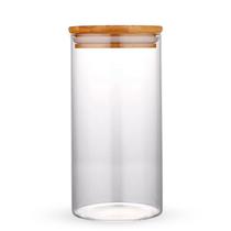 Pote Hermético Tampa de Bambu Para Alimentos Condimentos Temperos Grande 1,1L Pote Hermético Tampa de Bambu Para Alimentos Condimentos Temperos Grande 1,1L