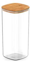 Pote Hermético Tampa De Bambu Transparente 1,5l Ou Pote Hermético Tampa De Bambu Transparente 1,5l Ou