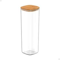 Pote Hermético Tampa De Bambu Transparente 2 Litros - Ou