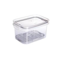 Pote Hermético Transparente Trava Escorredor 1,2L Transparente Cinza Preto Modular Plástico Moderno