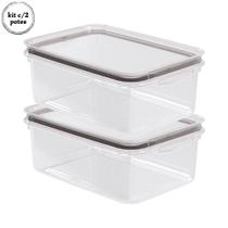 Pote hermético Trava Mais 2,6 litros com 2 unidades Plasutil ref.13998