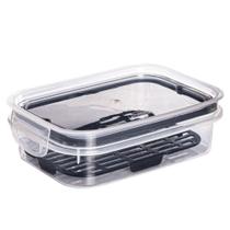 Pote hermético Trava Mais 500ml com escorredor preto Plasutil ref.14349