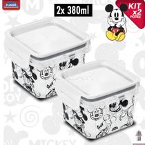 Pote Hermético Trava Mais Empilháveis Alta Vedação Mickey Pote Hermético Trava Mais Empilháveis Alta Vedação Mickey