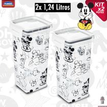 Pote Hermético Trava Mais Empilháveis Alta Vedação Mickey Pote Hermético Trava Mais Empilháveis Alta Vedação Mickey