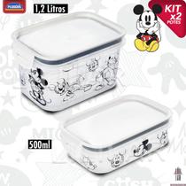 Pote Hermético Trava Mais Empilháveis Alta Vedação Mickey Pote Hermético Trava Mais Empilháveis Alta Vedação Mickey