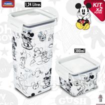 Pote Hermético Trava Mais Empilháveis Alta Vedação Mickey Pote Hermético Trava Mais Empilháveis Alta Vedação Mickey