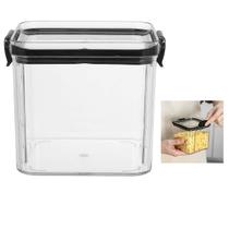 Pote Hermetico Trava Veda Conserva 700ml Transparente Acrilico Alimentos Mantimentos Armario Cozinha Empilhavel Multiuso Resistente