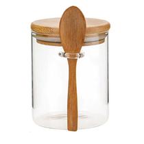 Pote Hermético Vidro 450ml Com Tampa/Colher Bambu
