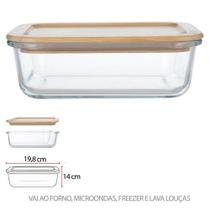 POTE HERMETICO VIDRO BORO 1000ml TAMPA DE BAMBU RETANGULAR DECOR POTE HERMETICO VIDRO BORO 1000ml TAMPA DE BAMBU RETANGULAR DECOR