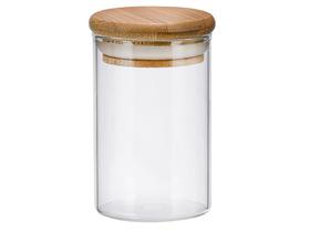 Pote hermetico vidro boro c/tampa bambu 110ml