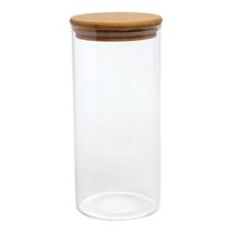 Pote Hermético Vidro Boro Tampa De Bambu 1,3 L Mimo Style
