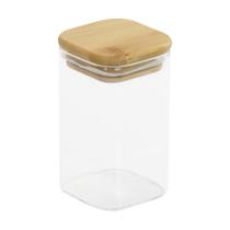 Pote Hermético Vidro Borossilicato 250ml Tampa Bambu Vedação Cozinha Premium
