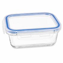Pote Hermético Vidro Borossilicato 640ml Marmita Anti Vazamento Com Travas Pote Hermético Vidro Borossilicato 640ml Marmita Anti Vazamento Com Travas