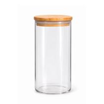 Pote hermético Vidro Borossilicato com tampa de Bambu 1500ML