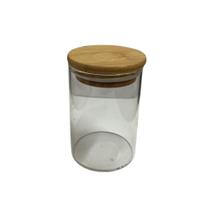 Pote Hermetico Vidro Borossilicato Liso c/ Tampa Bambu 200mL Pote Hermetico Vidro Borossilicato Liso c/ Tampa Bambu 200mL