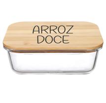 Pote Hermético Vidro e Tampa de Bambu (1 Litro) Arroz Doce Pote Hermético Vidro e Tampa de Bambu (1 Litro) Arroz Doce