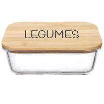 Pote Hermético Vidro e Tampa de Bambu (1,040 Litros) Legumes Pote Hermético Vidro e Tampa de Bambu (1,040 Litros) Legumes