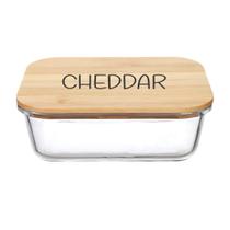 Pote Hermético Vidro e Tampa de Bambu (600 ml) Cheddar Pote Hermético Vidro e Tampa de Bambu (600 ml) Cheddar