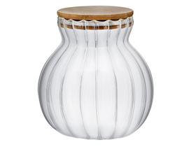 Pote Hermetico Vidro Porta Mantimento Tampa Bambu 500ml