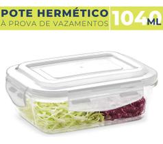 Pote Hermético Vidro Retangular Freezer E Microondas 1040ml - Home e more