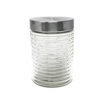 Pote Hermético Vidro Tampa Inox Porta Mantimentos Café Açúcar Alimentos Especiarias Recipiente Cozinha Presente 1300ml