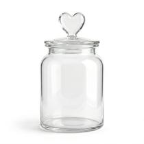 Pote hermtico vidro tampa com coraçao 950 ml -