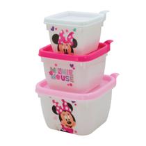 Pote Infantil Kit com 3 Marmitas para lanche Escolar Plasútil