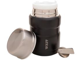 Pote Inox Wolff Gourmet com Tampa Redondo 480ml Dupla Parede com Colher