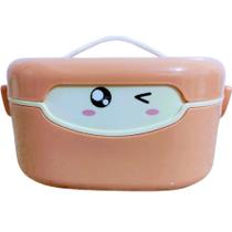 Pote Lanche Marmita Lancheira Infantil C Divisórias Cor Rosa