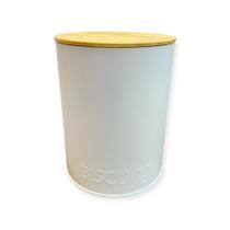 Pote Lata Metal Brinox Porta Biscoitos Branco