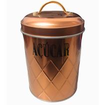 Pote Lata Para Café Açúcar Biscoito Bolacha Gold Cobre Rose 1L Com Tampa Porta Mantimentos Em Metal Armazenar Elegante Wincy